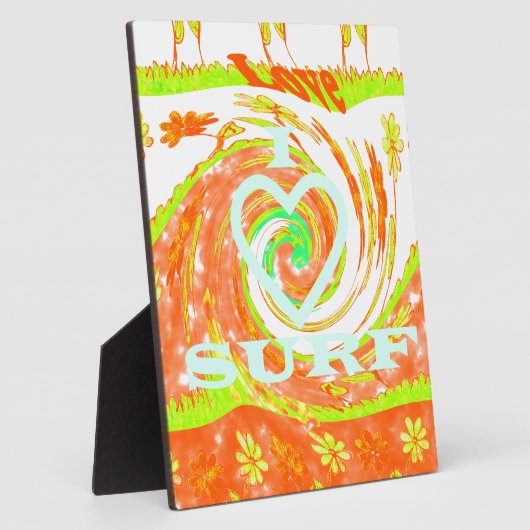 I Love Surven: Mooie Bloemen met Cool Text Art Fotoplaat (Zijkant)