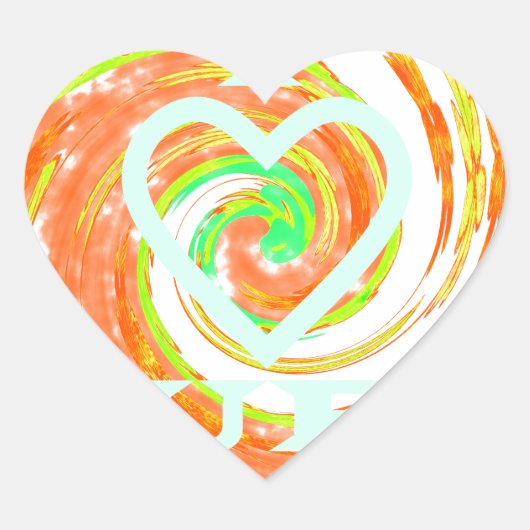 I Love Surven: Mooie Bloemen met Cool Text Art Hart Sticker (Voorkant)