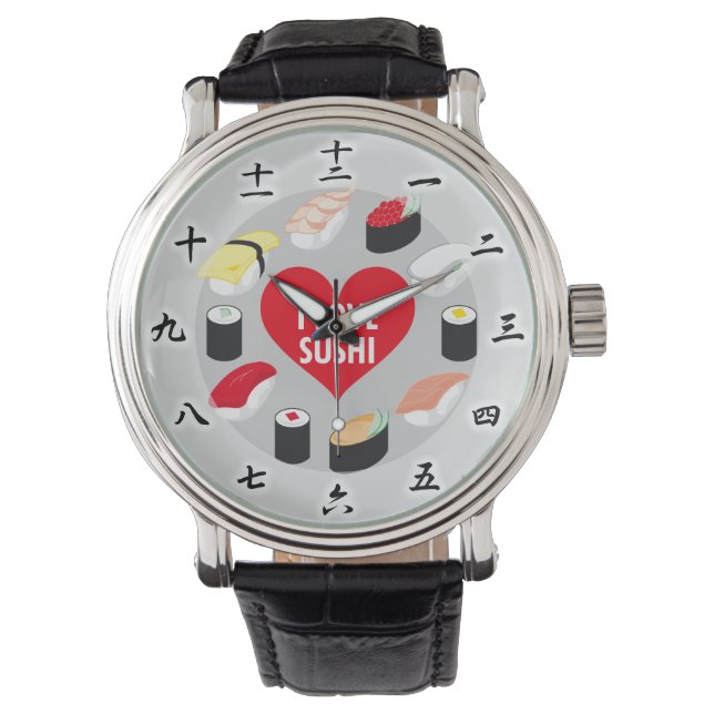 I Love Sushi Horloge (Voorkant)