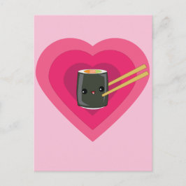 I Love Sushi Kawaii Sushi Roll Briefkaart