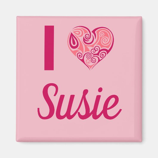I Love Susie Tribal Heart Magnet (Devant)