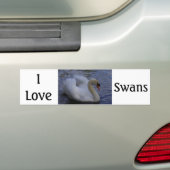 I Love Swans Bumper Sticker (En voiture)