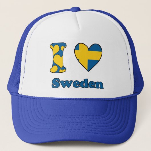 I love Sweden Trucker Pet (Voorkant)