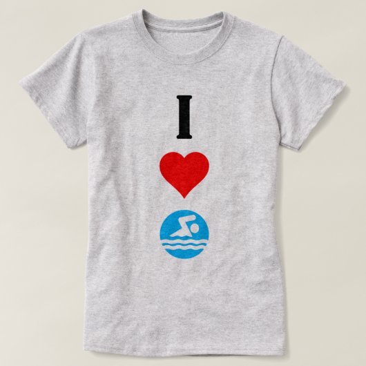 I Love Swim / I Heart Swim Cute Dames T shirt (Design voorkant)