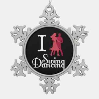 I Love Swing Dancing Tin Sneeuwvlok Ornament