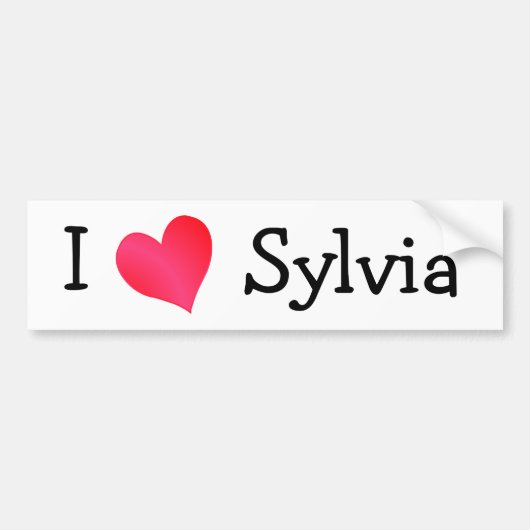 I Love Sylvia Bumpersticker (Voorkant)