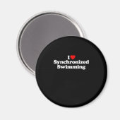 I Love Synchronming Heart Souvenir Funny Magneet (Voorkant / Achterkant)