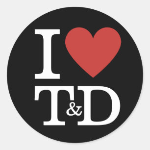 I ❤️ Love T & D Training & Ontwikkeling Personeel Ronde Sticker