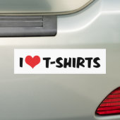 I Love T-Shirts Bumper Sticker (En voiture)