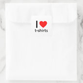 I Love T-Shirts Vierkante Sticker (Tas)