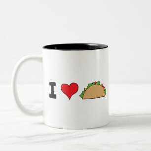 I Love Taco Clip Art Mexican Doodles Cartoon Taco Tweekleurige Koffiemok
