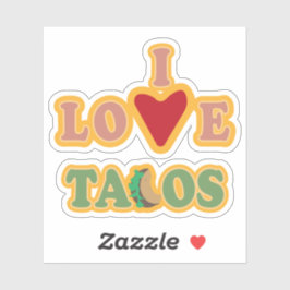i love tacos fun sticker