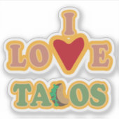 i love tacos fun sticker (Voorkant)