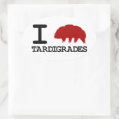 I Love Tardigrades Ovale Sticker (Tas)