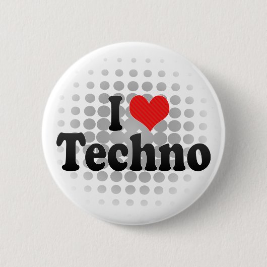 I Love Techno Ronde Button 5,7 Cm (Voorkant)