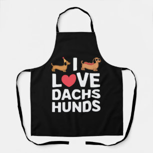 I Love Teckels Leuke illustratie met Cool Schort