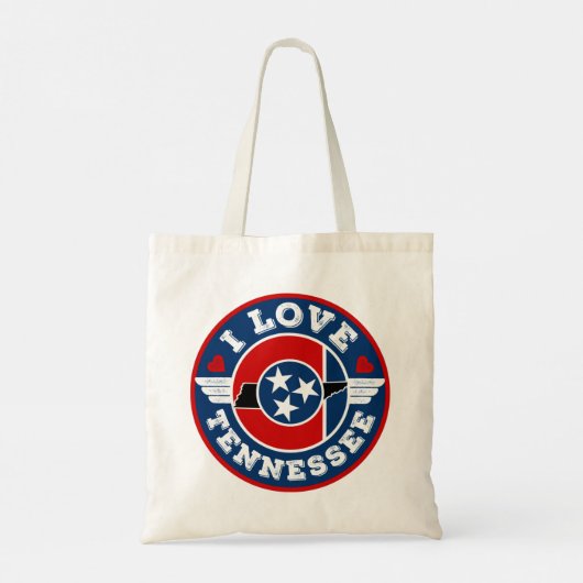 I Love Tennessee State Flag and Map Tote Bag (Achterkant)