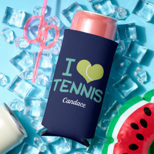 I Love Tennis Cute Custom Personalized Navy Blue