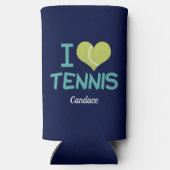I Love Tennis Cute Custom Personalized Navy Blue (Achterkant)