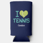 I Love Tennis Cute Custom Personalized Navy Blue (Voorkant)