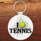 I Love Tennis Emblem Sleutelhanger (Voorkant)