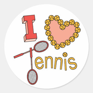 I Love Tennis Ronde Sticker