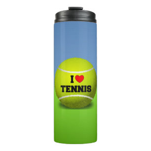 I Love Tennis - tennis ball - gras Thermosbeker