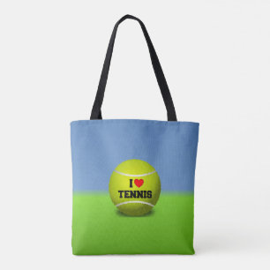 I Love Tennis - tennisbal - gras Tote Bag