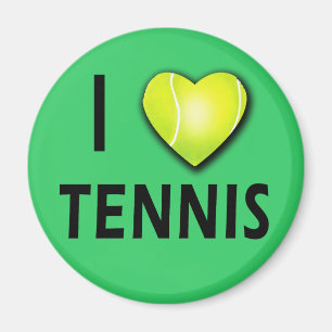 I Love Tennis with Tennis Ball Heart Magneet