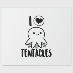 I Love Tentacles T-shirt Schattige Octopus T-shirt Cadeaupapier