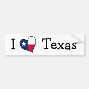 I Love Texas Bumpersticker