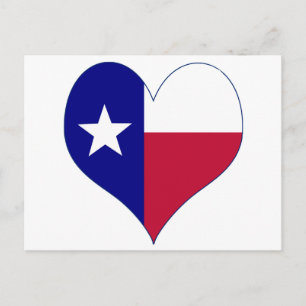 I Love Texas Flag Heart Briefkaart