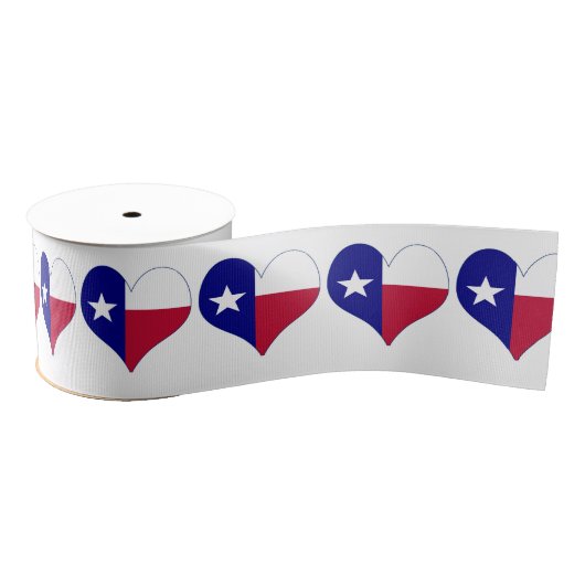 I Love Texas Flag Heart Grosgrain Lint (Spoel)