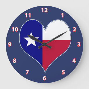 I Love Texas Flag Heart Grote Klok