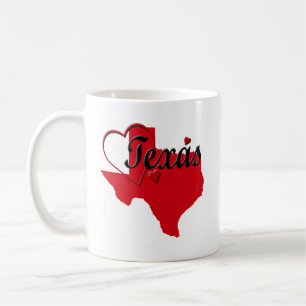I Love Texas Hearts Map Koffiemok