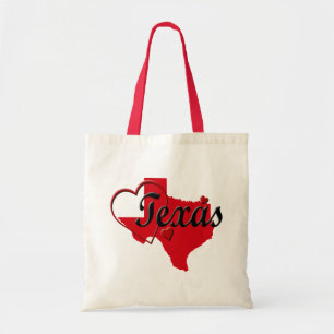 I Love Texas Hearts Map Sac fourre-tout budgétaire