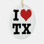 I Love texas Keramisch Ornament (Rechts)