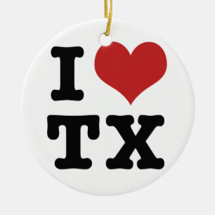 I Love texas Keramisch Ornament