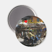 I Love Thailand on Round Magnet (Recto/Verso)
