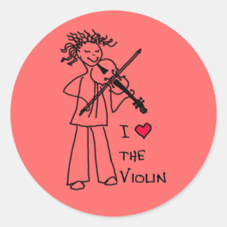 I Love The Violin Rose Sticker pour le site de vio