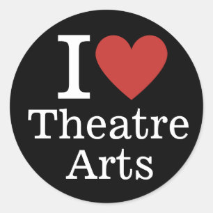 I ❤️ Love Theatre Arts voor studenten / faculteit Ronde Sticker