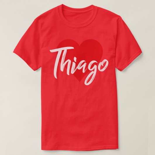 I Love Thiago Prénom Tshirt I Heart Nom (Design devant)