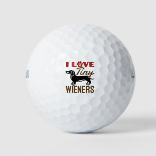 I Love Tiny Wieners Miniature Dachshund Doxie Golfballen