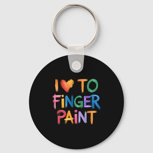 I Love To Finger Paint I'm Paint Couple Valentine Sleutelhanger (Voorkant)