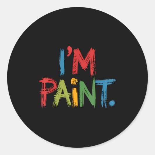 I Love To Finger Paint I'm Paint Funny Couple Vale Ronde Sticker (Voorkant)