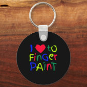 I Love To Finger Paint Matching I'm Paint Couple V Sleutelhanger (Voorkant)