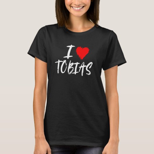I Love Tobias Son Dad Husband Boyvriend Grandson R T-shirt (Voorkant)