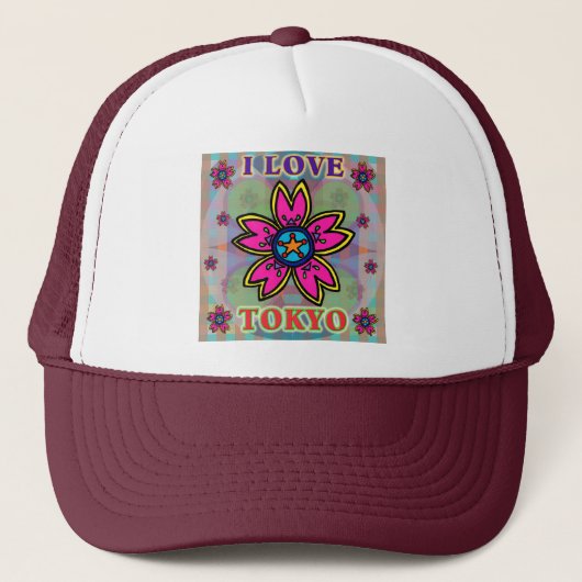 "I LOVE TOKYO" Casquette de fleurs (Devant)