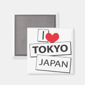 I Love Tokyo Japan Magneet (Voorkant / Achterkant)
