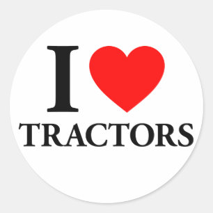 I Love Tractors Ronde Sticker